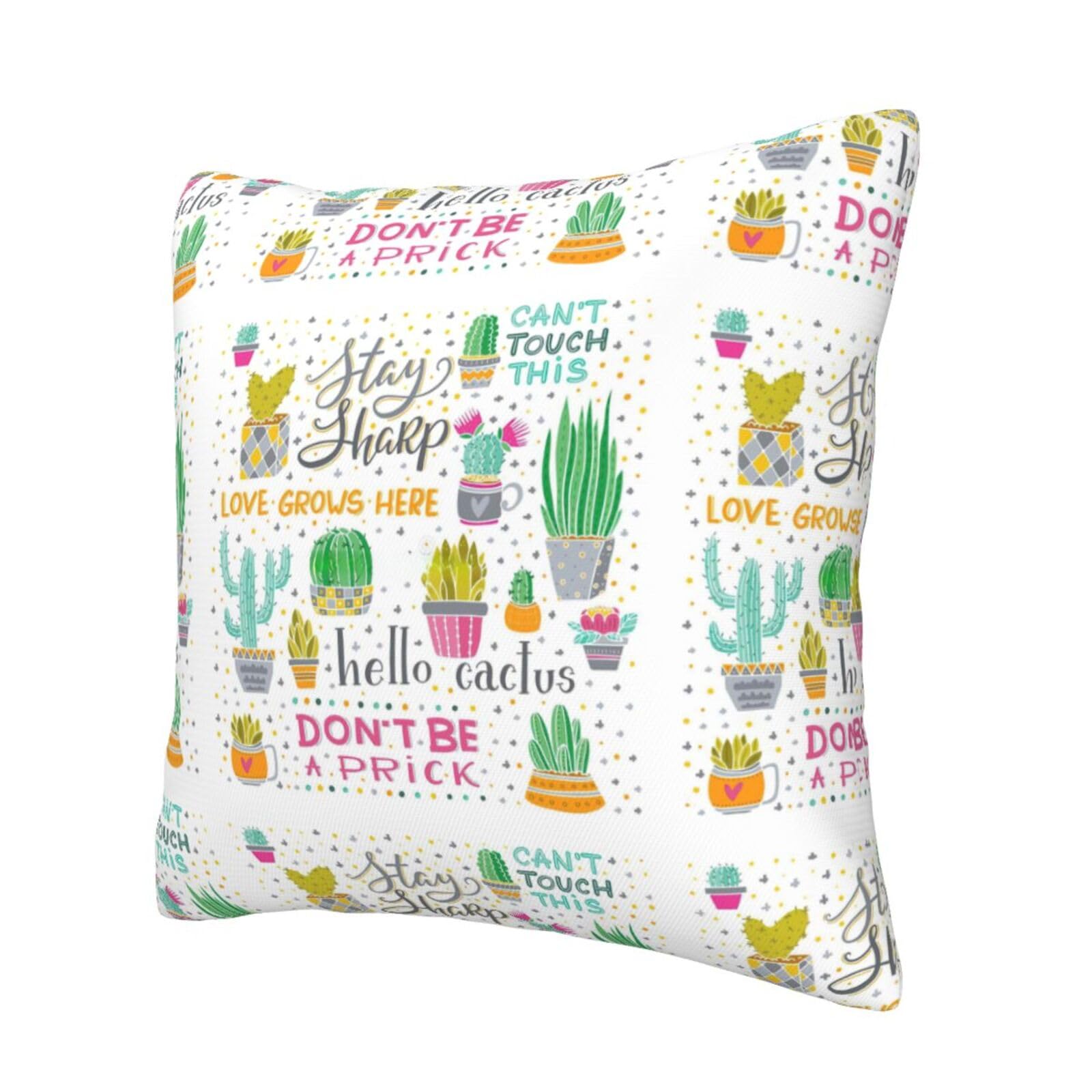 SSGVLPTO Succulent Cactus Printed All-Season Cushion Cover - Decorative Pillow Case for Bedroom, Sofa, Car Seat & Farmhouse Decor | Perfect for Home, Office & Outdoor Use