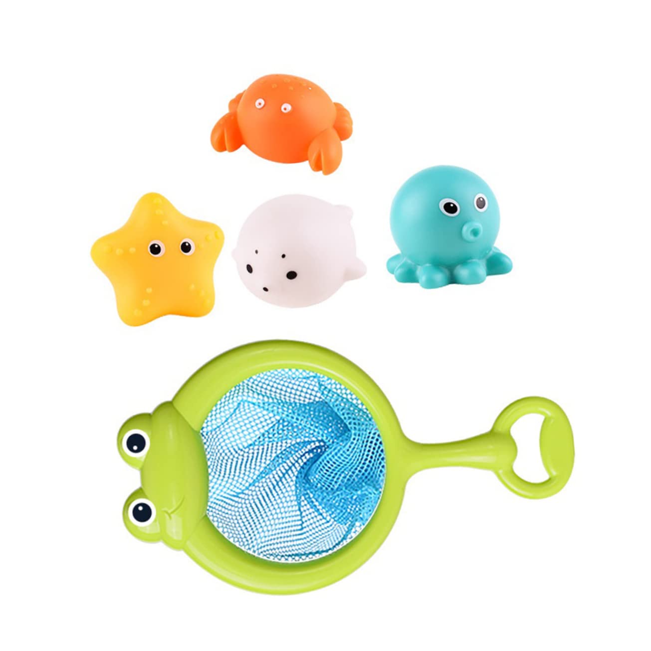 HEMOTON 4-Piece Fishing Net Toy Set for Kids - Bath Tub, Swimming Pool & Shower Water Play - Durable Mesh Nets for Catching Fish, Bath Toys & Pool Games | Perfect for Outdoor Beach, Backyard Pool & Indoor Bathtime Fun