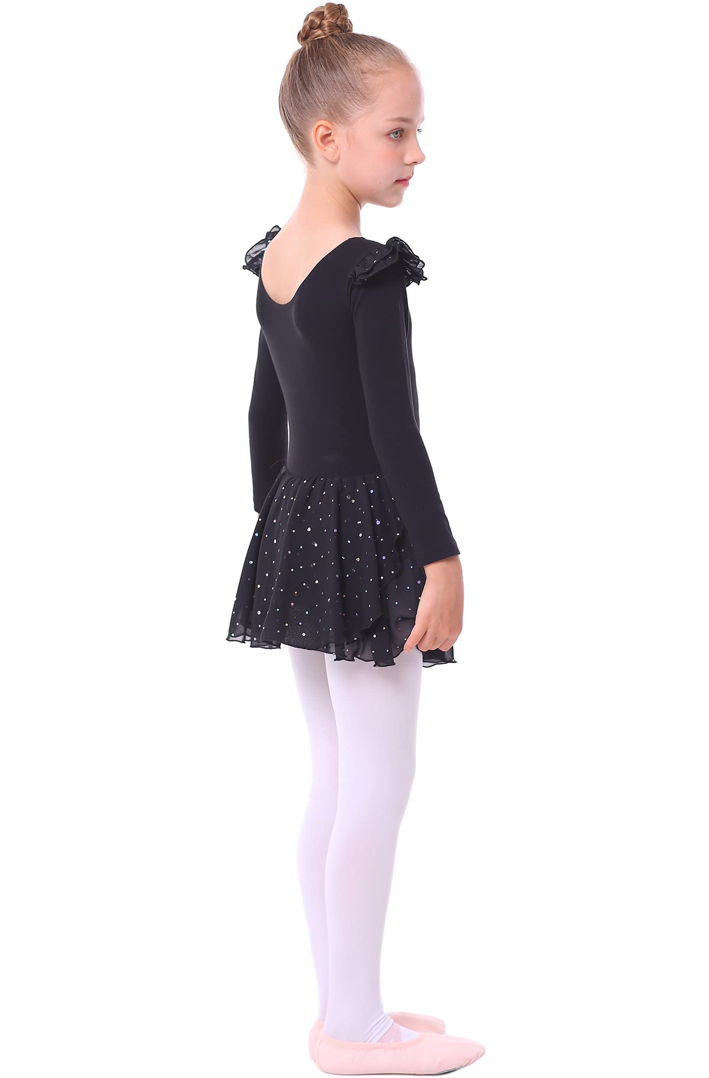 MdnMd Toddler Girls Ballet Leotard with Skirt - Short Sleeve Dance Dress for Ballerina Class & Performance | Perfect for Recitals, Dance Practice, and Ballet Costumes