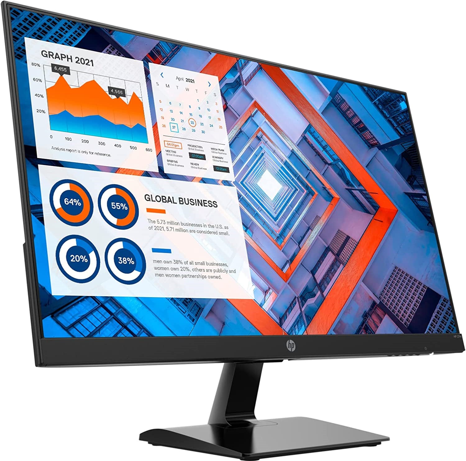 HP 27-inch 1080P Full HD Computer Monitor - 1920x1080 IPS Display, 60Hz Refresh Rate, Anti-Glare, HDMI & VGA Ports - Perfect for Home Office, Gaming & Business Workstations (2022 Model, Black)