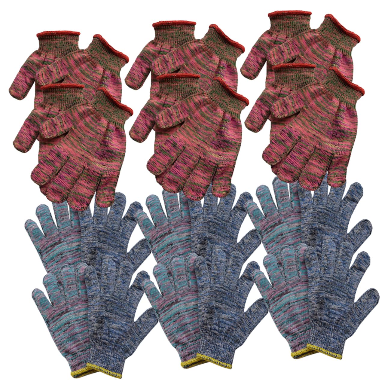 36 Pairs Floral Print Nylon Gloves for Outdoor Sports, Gardening, Weeding & Heavy Duty Work - Durable & Comfortable for Landscaping, Farming & Yard Work