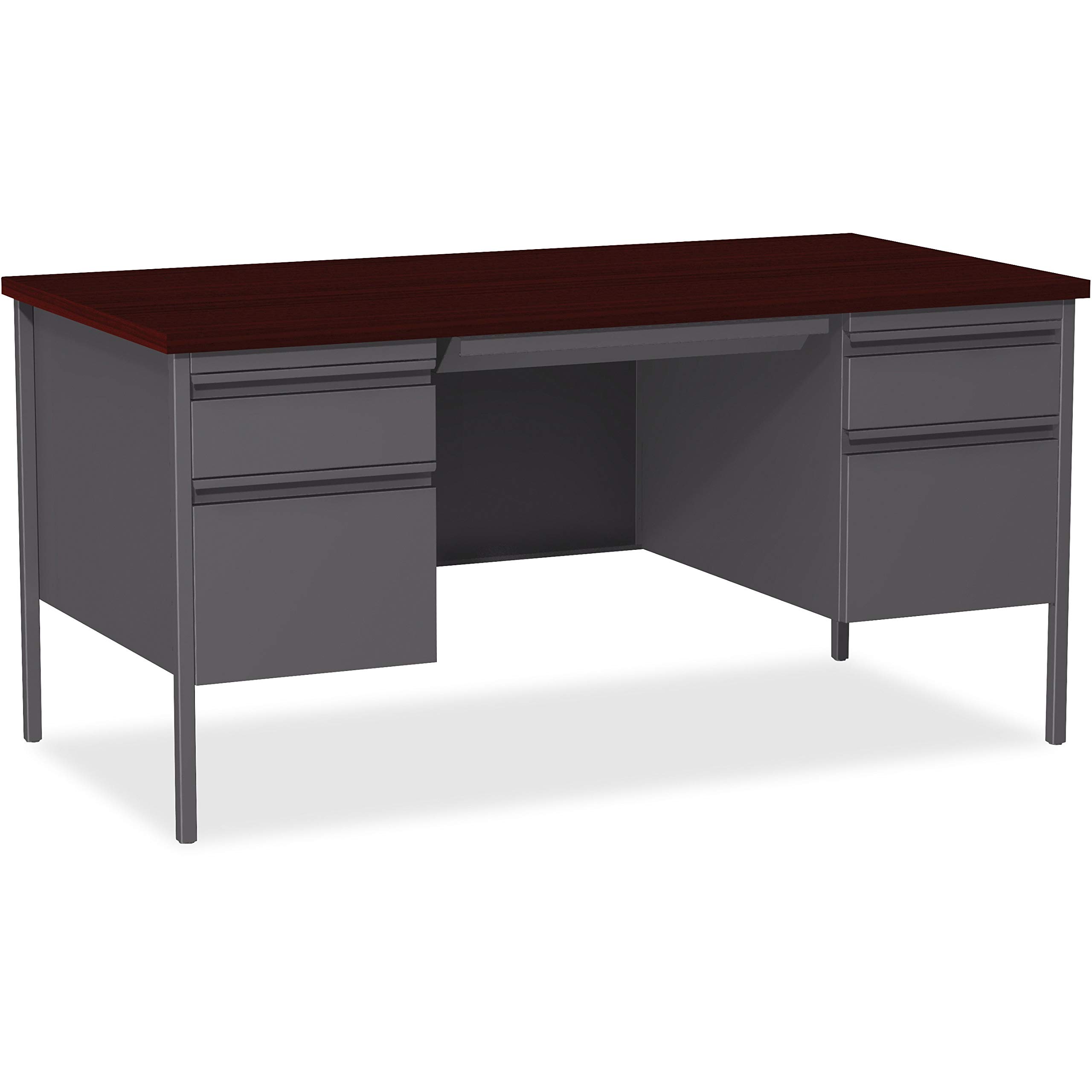 Lorell LLR60928 Fortress Series Double-Pedestal Desk - Heavy Duty Office Desk for Home & Business Workspace, Perfect for Computer Work, Writing & Study