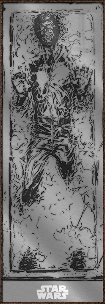 Star Wars Episode VI Return of The Jedi Framed Movie Poster - Han Solo in Carbonite Version 2 (21x62 Inches) - Premium Home Theater Decor & Sci-Fi Fan Gift for Living Room, Bedroom or Game Room