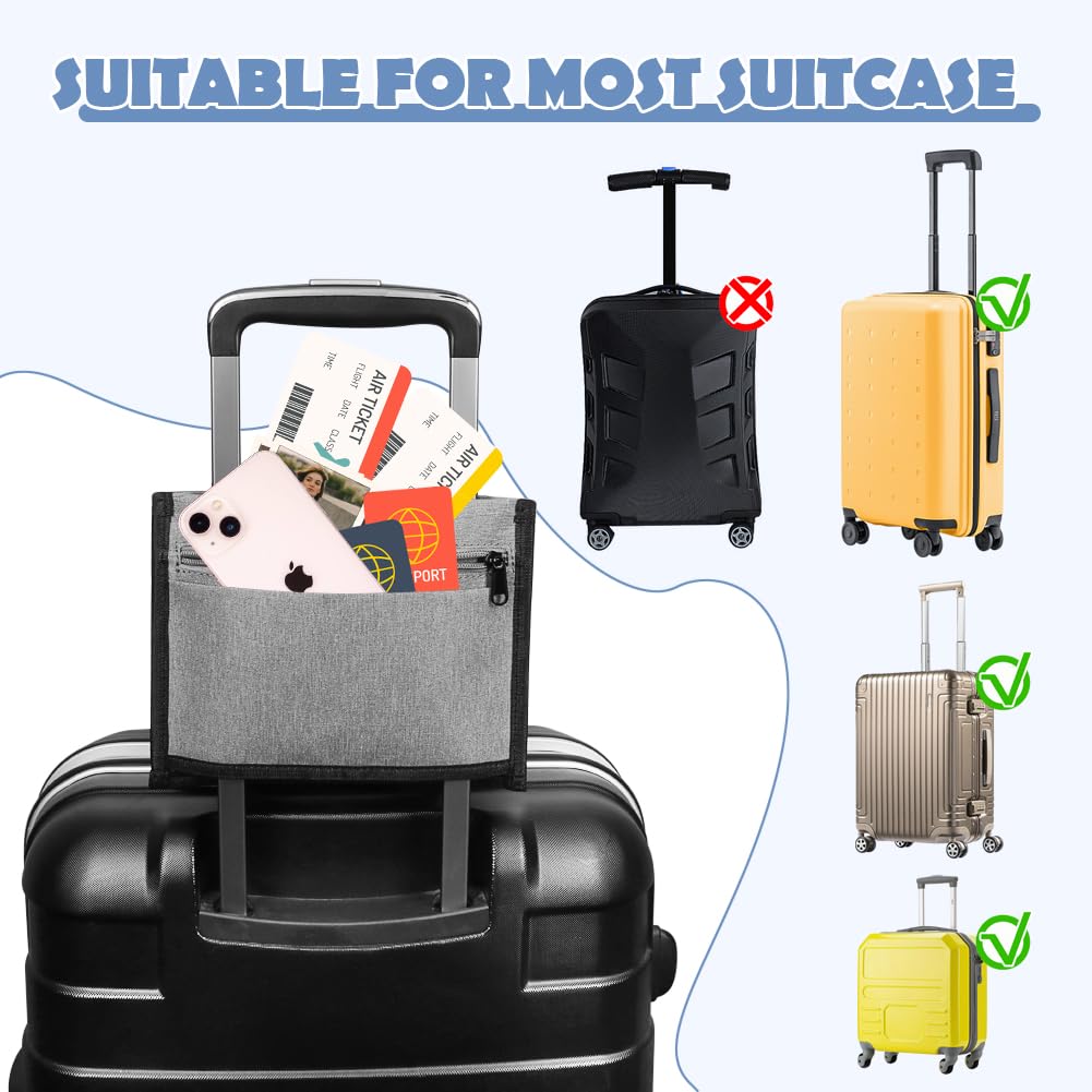 Travel Cup Holder for Luggage - Hands-Free Drink Holder with Adjustable Shoulder Strap | Durable Suitcase Accessory for Flight Attendants & Travelers | Perfect for Airports, Commuting & Road Trips (Gray)