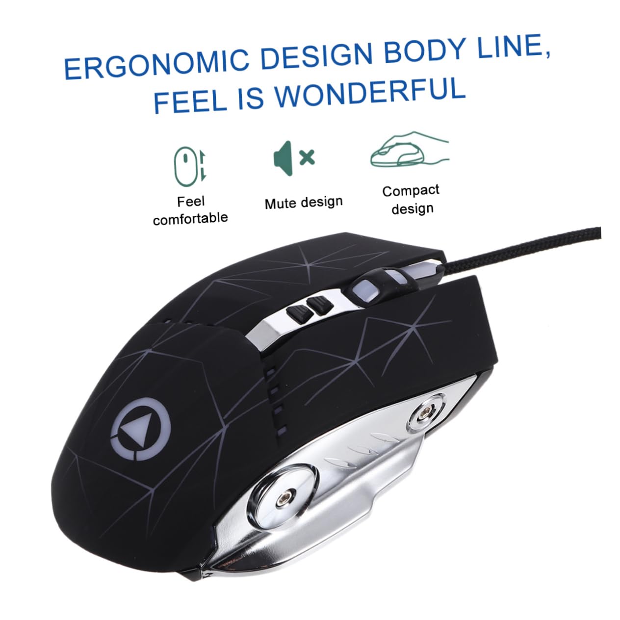 HOMSFOU 3-Pack Wired USB Gaming Mouse - Silent Mechanical Mouse for PC, Laptop, Office & Gaming - Ergonomic Design for Comfort & Precision (Great for Work, Gaming & Everyday Use)
