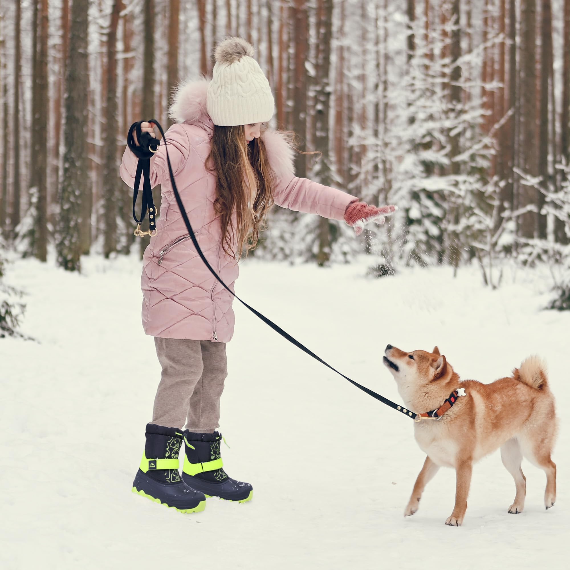 NORTIV 8 Kids Waterproof Snow Boots for Boys & Girls - Winter Hiking Shoes for Cold Weather - Outdoor Play, Snow Days & School Activities (Toddler & Youth Sizes)