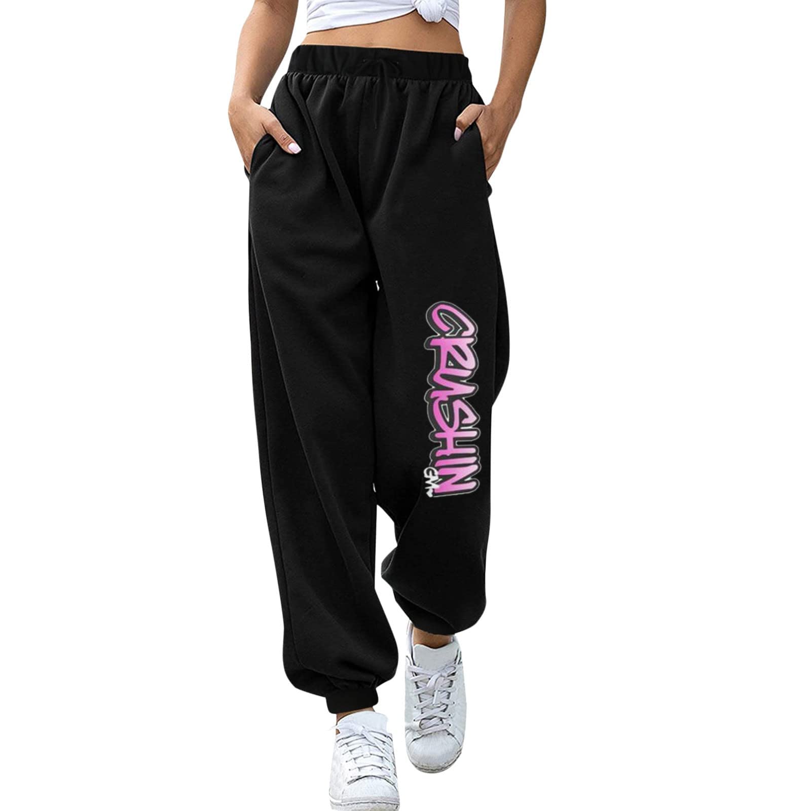 Women's High Waisted Baggy Sweatpants - Soft Comfy Jogger Pants with Drawstring Waist & Pockets | Trendy Lounge Pants for Yoga, Running, Workout & Casual Wear
