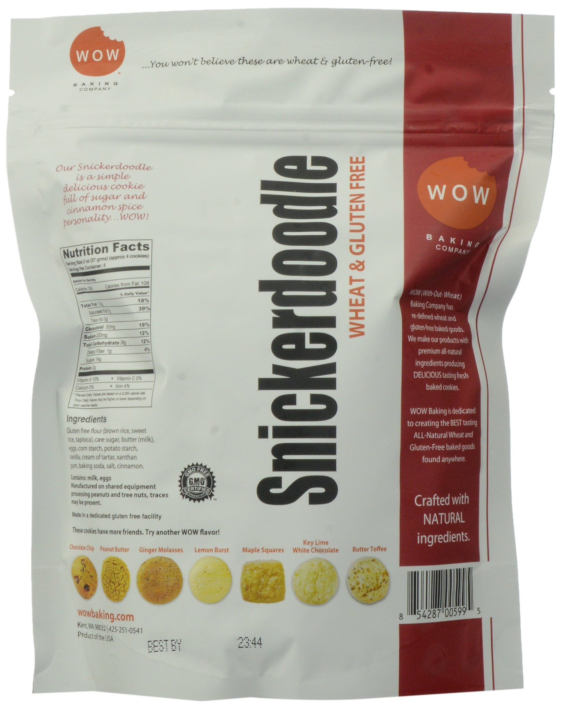 WOW Baking Company Gluten Free Snickerdoodle Cookies - 8 oz Pack | Perfect for Snacks, Parties & Gifts | Vegan & Allergy-Friendly Treats