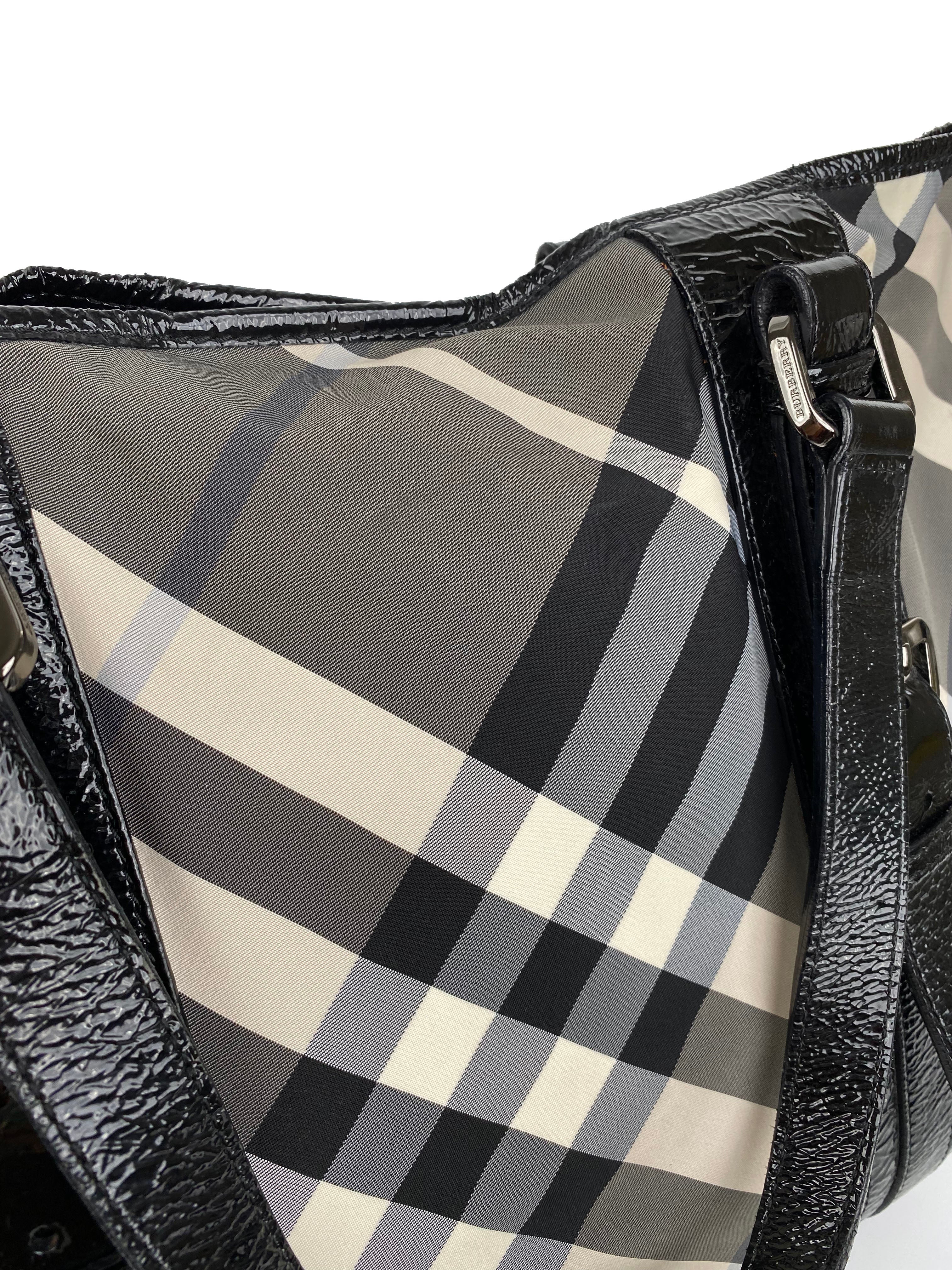 Burberry Black & White Large Grey Tote Bag for Women - Luxury Designer Handbag for Work, Travel & Everyday Use