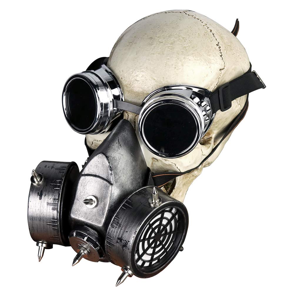 Steampunk Skull Mask with Goggles - Gothic Cosplay & Anti-Fog for Halloween & LARP