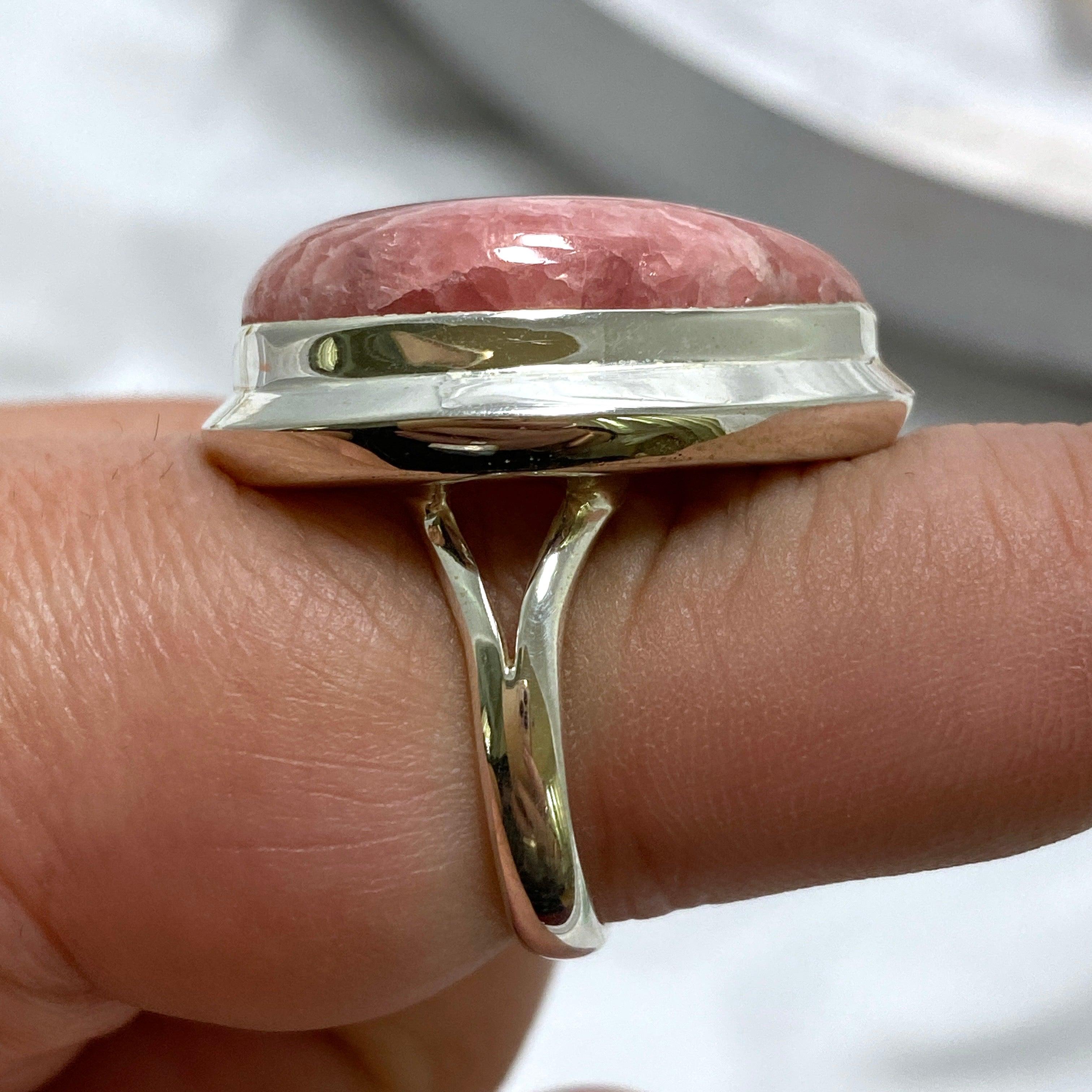 Rhodocrosite Teardrop Ring - 925 Sterling Silver Handmade Jewelry for Women, Elegant Pink Gemstone Ring for Gift, Party & Wedding Occasions