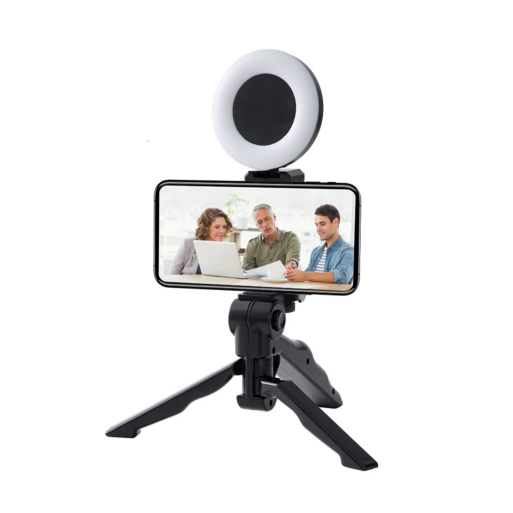 3 Inch LED Ring Light with Tripod & Phone Holder - Selfie Light for Makeup, YouTube, TikTok Videos, Live Streaming & Zoom Meetings - Perfect for Content Creators, Vloggers & Home Office Setup