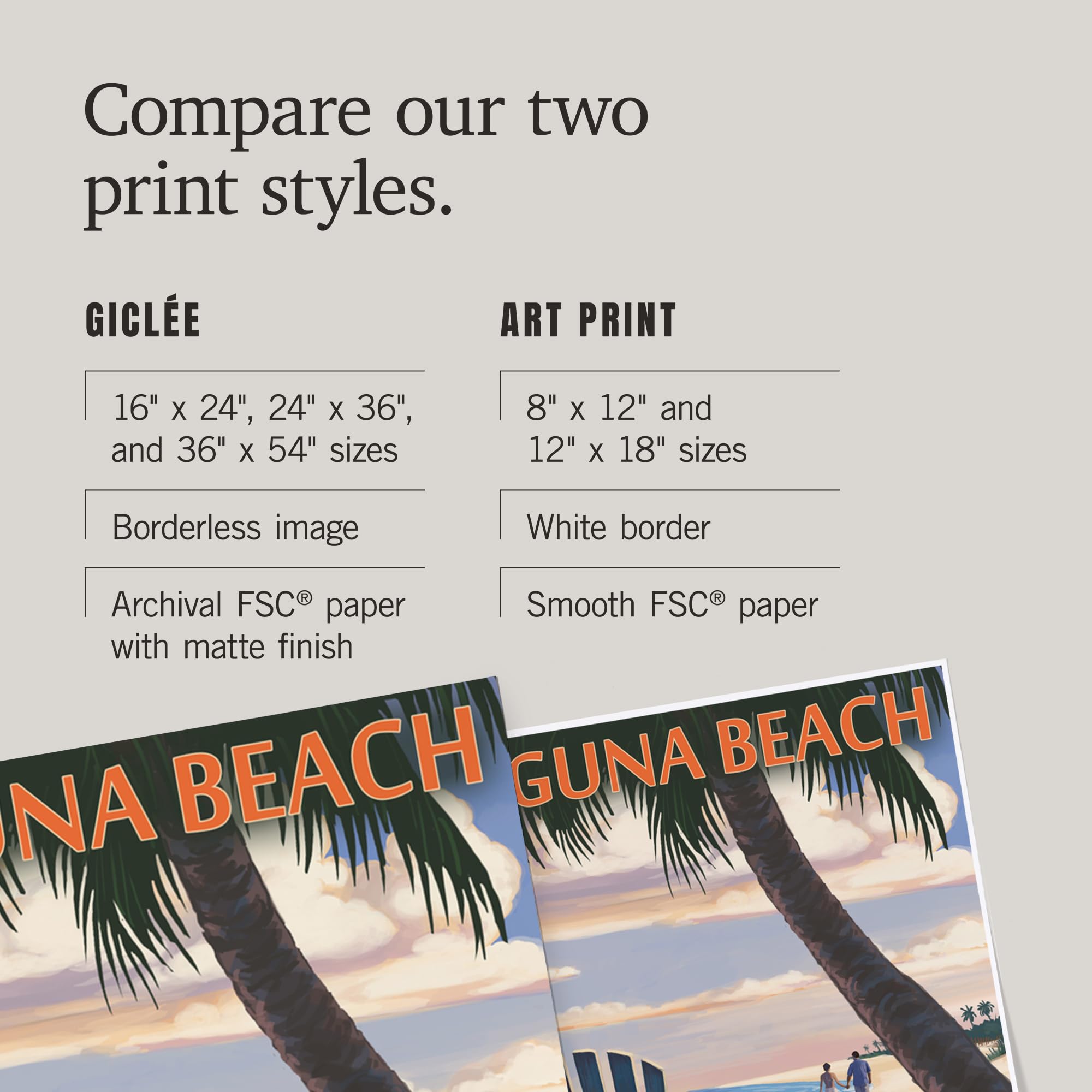 Lantern Press 16x24 Inch Giclee Art Print - Laguna Beach California Sunset with Adirondack Chairs Wall Decor | Coastal Home Decor, Living Room Art, Beach House Wall Art
