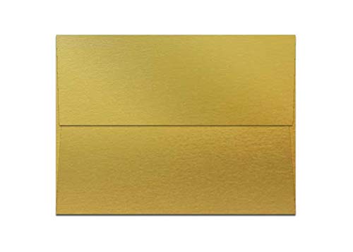 Premium Metallic Gold A2 Envelopes (250 Pack) - Elegant Shiny Stationery for Wedding Invitations, Greeting Cards & Business Correspondence