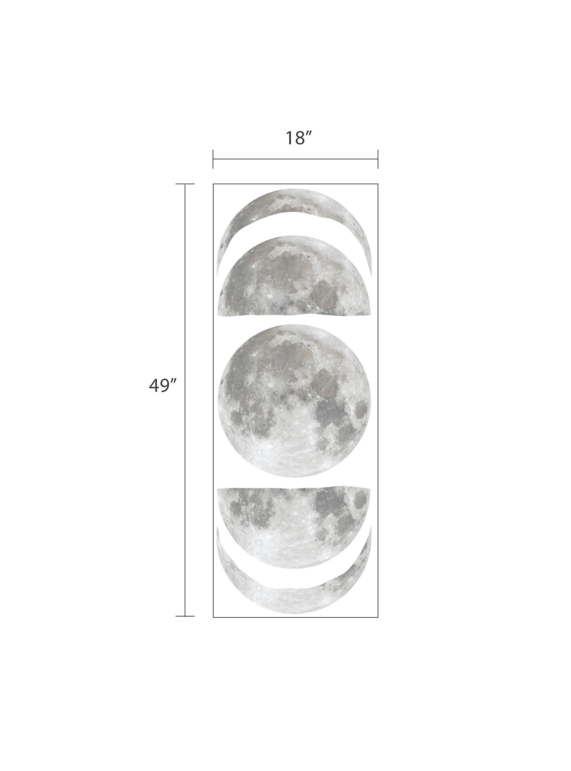 Moon Phases Vinyl Wall Sticker Decal - Removable Space Themed Nursery, Bedroom & Office Decor - Perfect for Kids Room, Dorm & Home Decoration