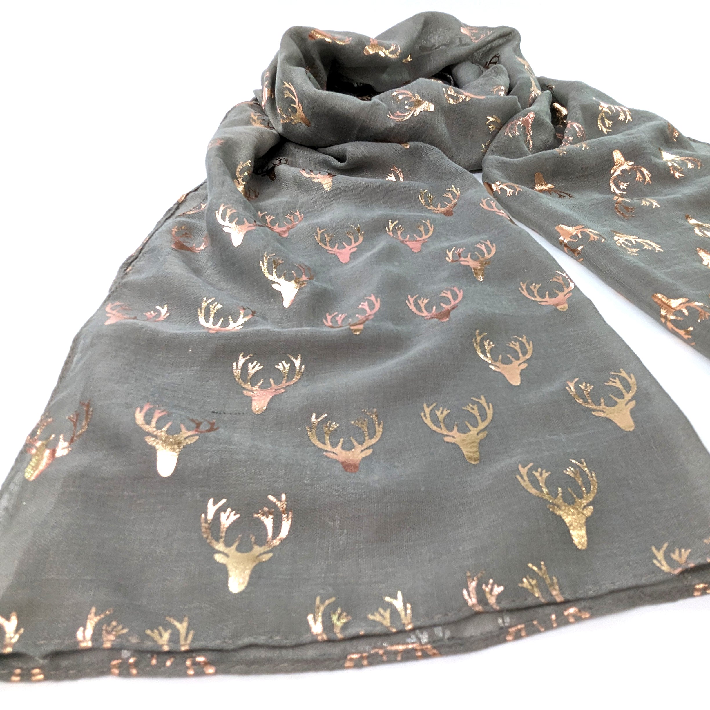 Stylish Silhouette Stag Head Scarf - Fashionable Animal Print Wrap for Women - Perfect for Fall Outfits, Holiday Parties & Winter Accessories