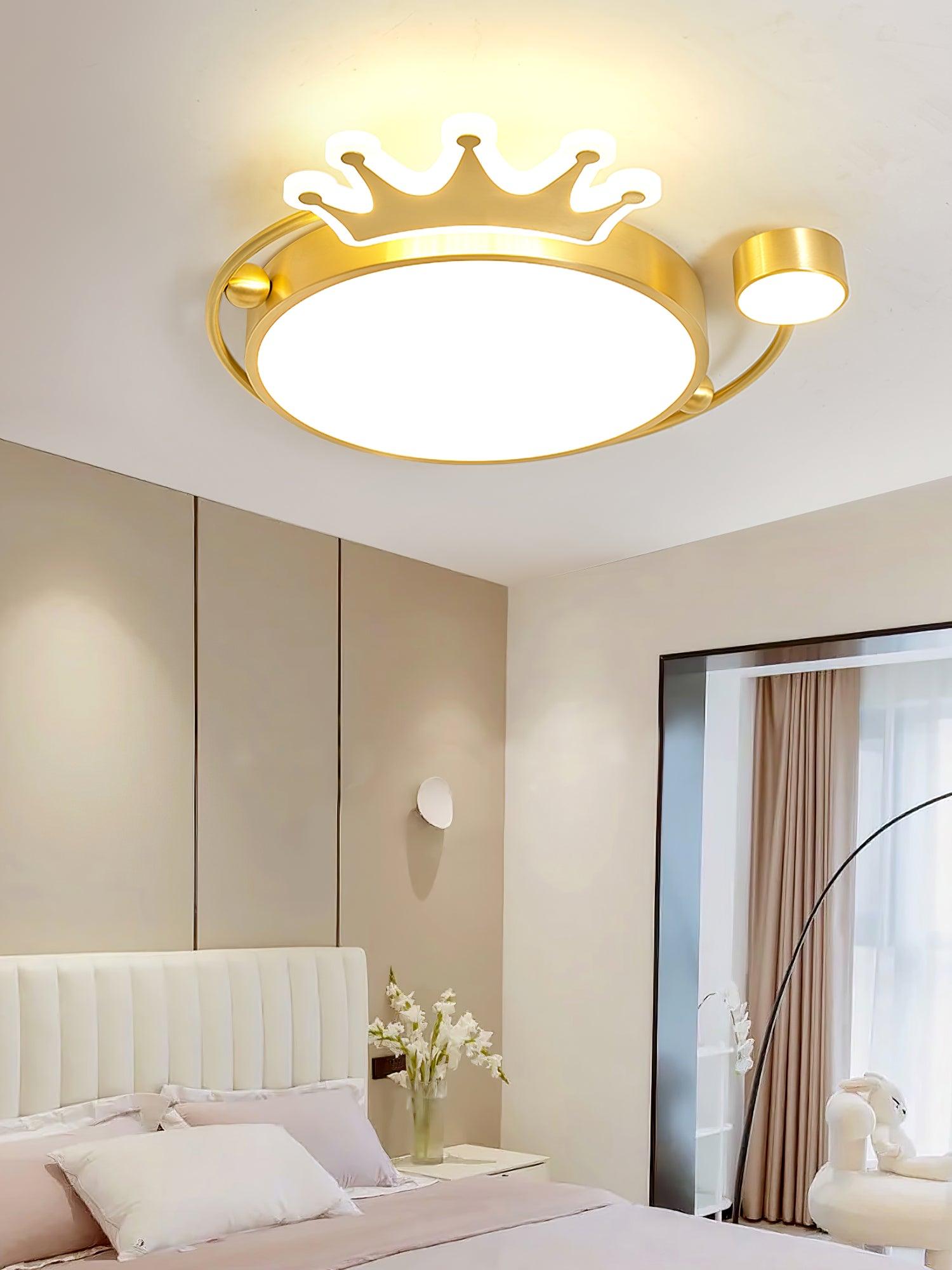Elegant Crown Ceiling Light Fixture - Modern Crystal Chandelier for Dining Room, Bedroom & Living Room - Perfect for Home Decor & Wedding Events