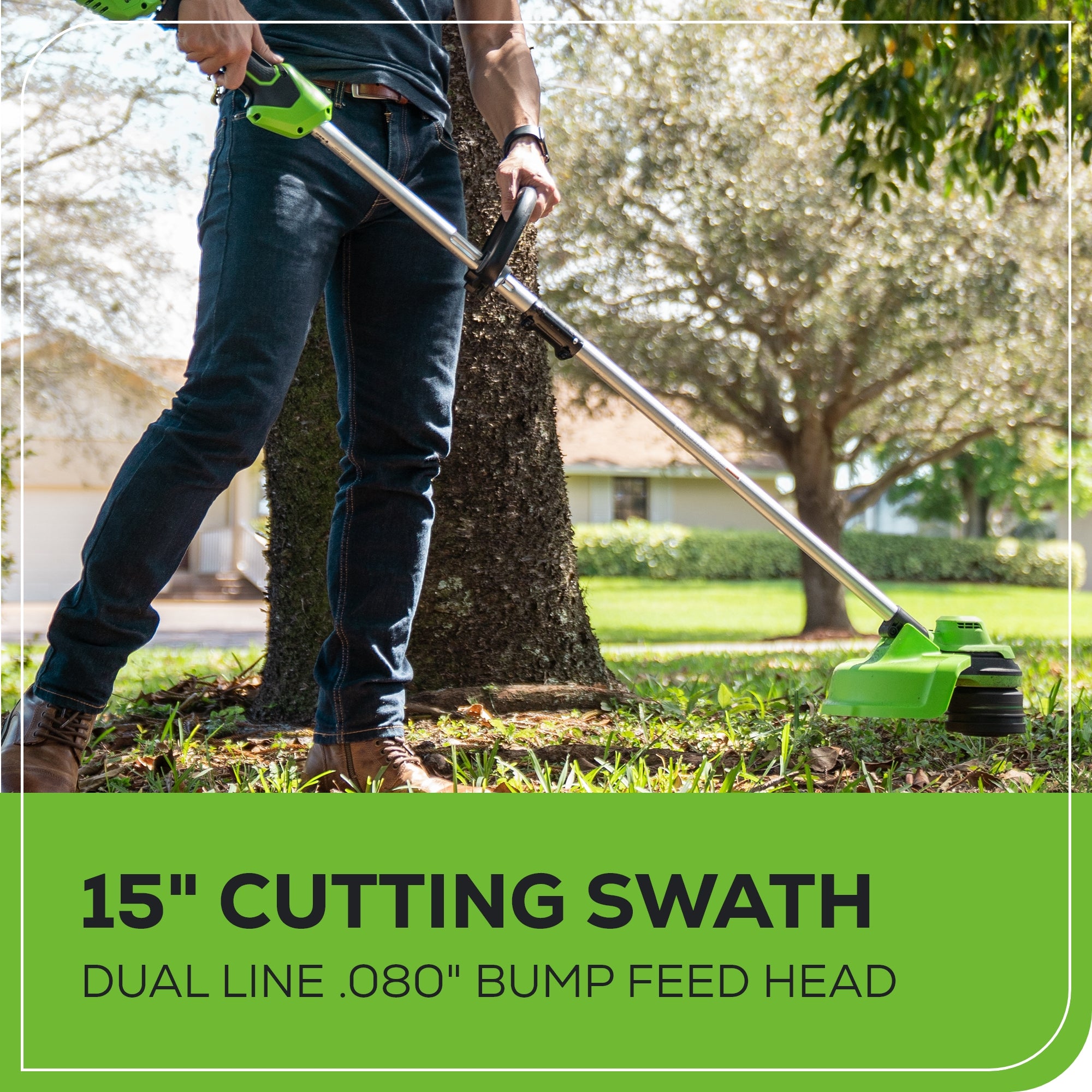48V (2x24V) 15-Inch Cordless Battery Load N' Go™ String Trimmer with 2 x 4.0Ah USB Batteries & Charger - Lightweight Lawn Edger for Yard Maintenance, Landscaping, and Home Garden Care