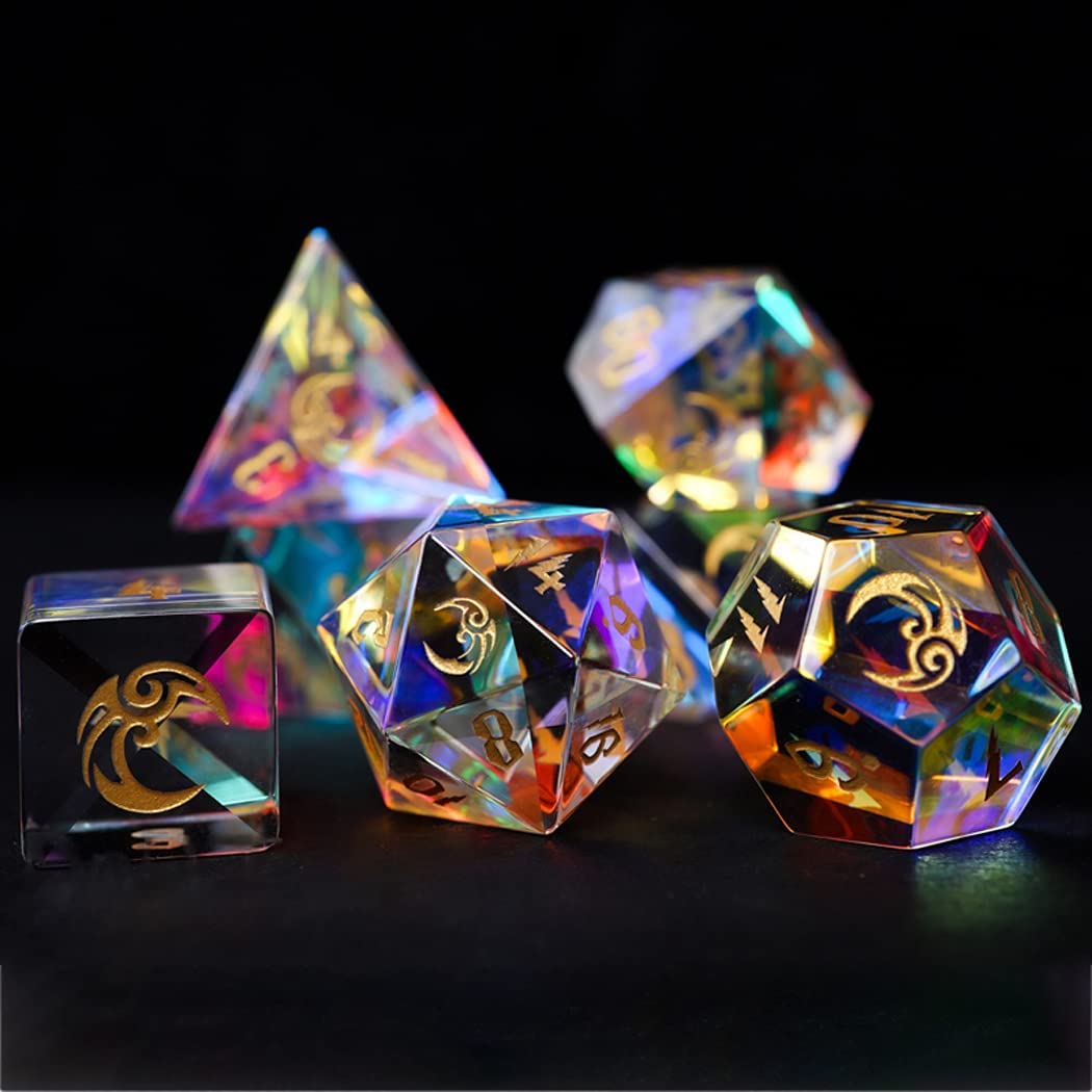 Premium D&D Dice Set - Dungeons and Dragons Polyhedral Dice for Tabletop RPG, TRPG, DND Games | 7-Piece Crystal Role Playing Dice with Elegant Design | Perfect for DND Campaigns, Pathfinder, and Fantasy Board Games