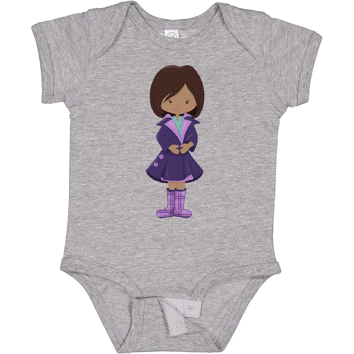 Inktastic African American Girl Fashion Trench Coat Baby Bodysuit - Cute Outfit for Infants, Toddler Photo Shoots & Special Occasions