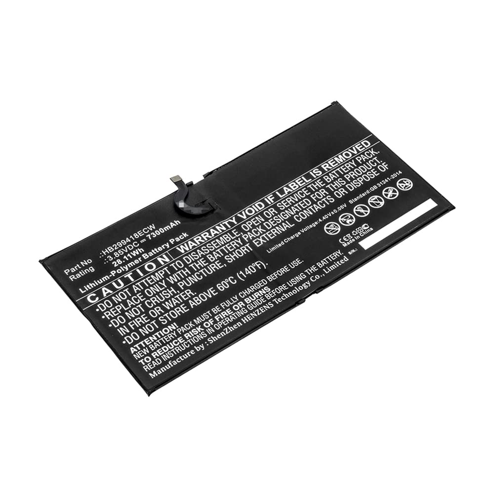 Synergy Digital Replacement Battery for Huawei CMR-AL09 Tablet - 7300mAh Li-Polymer Battery (Compatible with HB299418ECW) | Long-Lasting Power for Work, Study & Entertainment