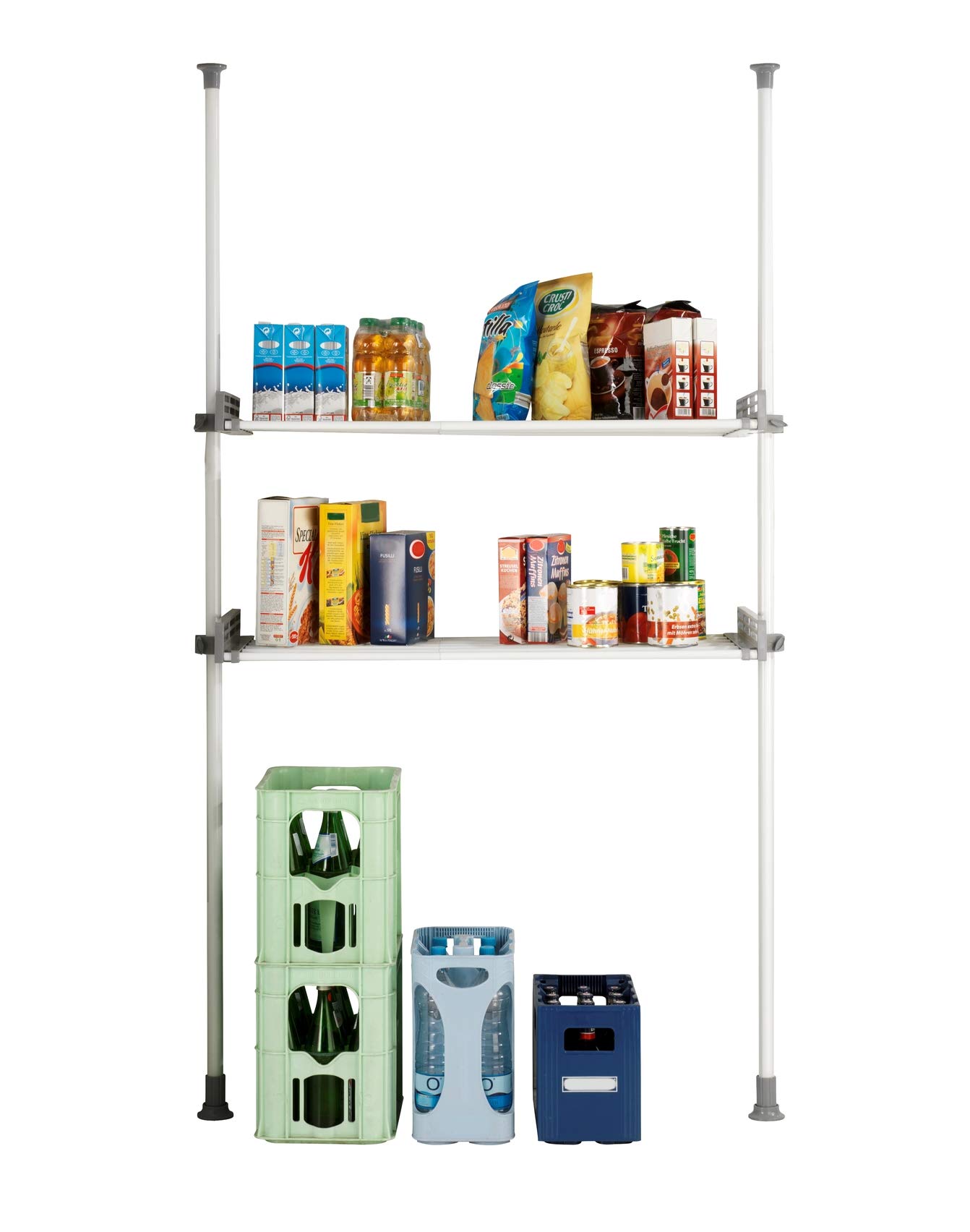 WENKO Hercules Heavy Duty Laundry Room Storage Shelf - No Drill Kitchen Organizer Rack - Space Saving Over Toilet Storage Unit (16.5
