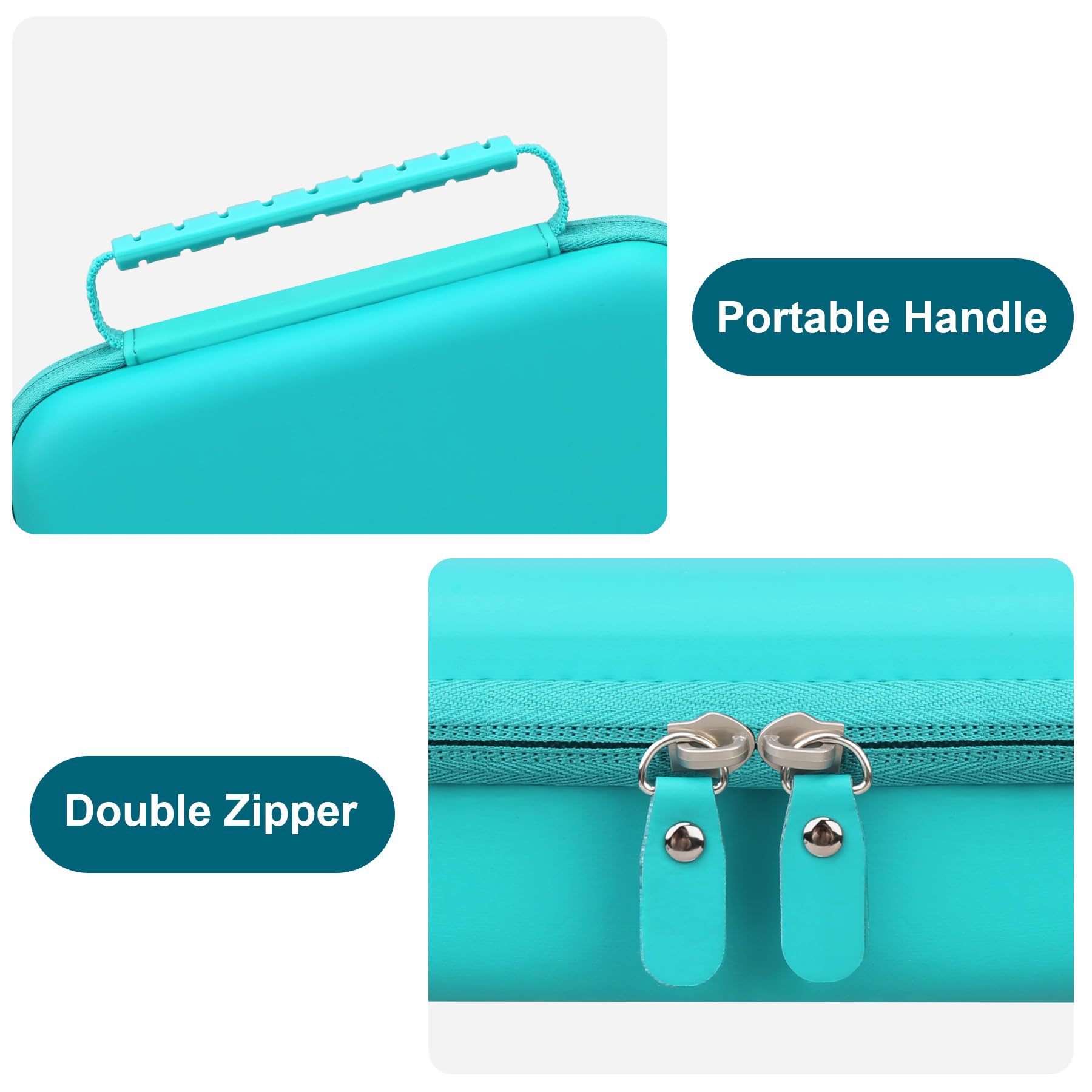 Canboc Travel Carrying Case for Asthma Inhaler - Portable Hard Case with Mesh Pocket for Medicine Storage - Handheld Spacer Compatible with Adult & Kids Inhalers - Mint Green Organizer (Case Only) - Perfect for Travel, School & Daily Asthma Management