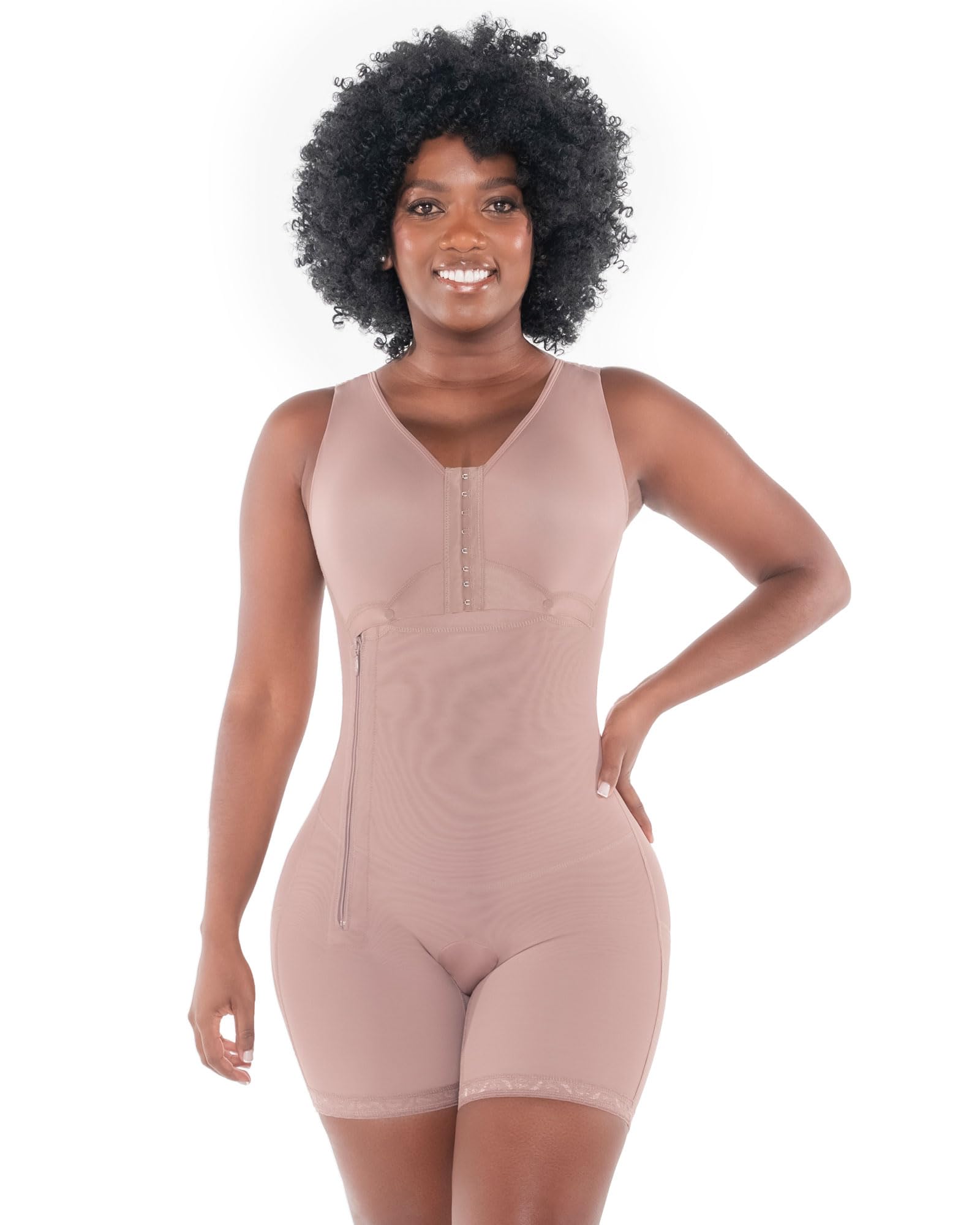 DPRADA 11215 Full Body Shaper Post-Surgery Compression Garment with Built-in Bra - Waist Trainer for Women, Tummy Control Shapewear for Daily Wear & Recovery