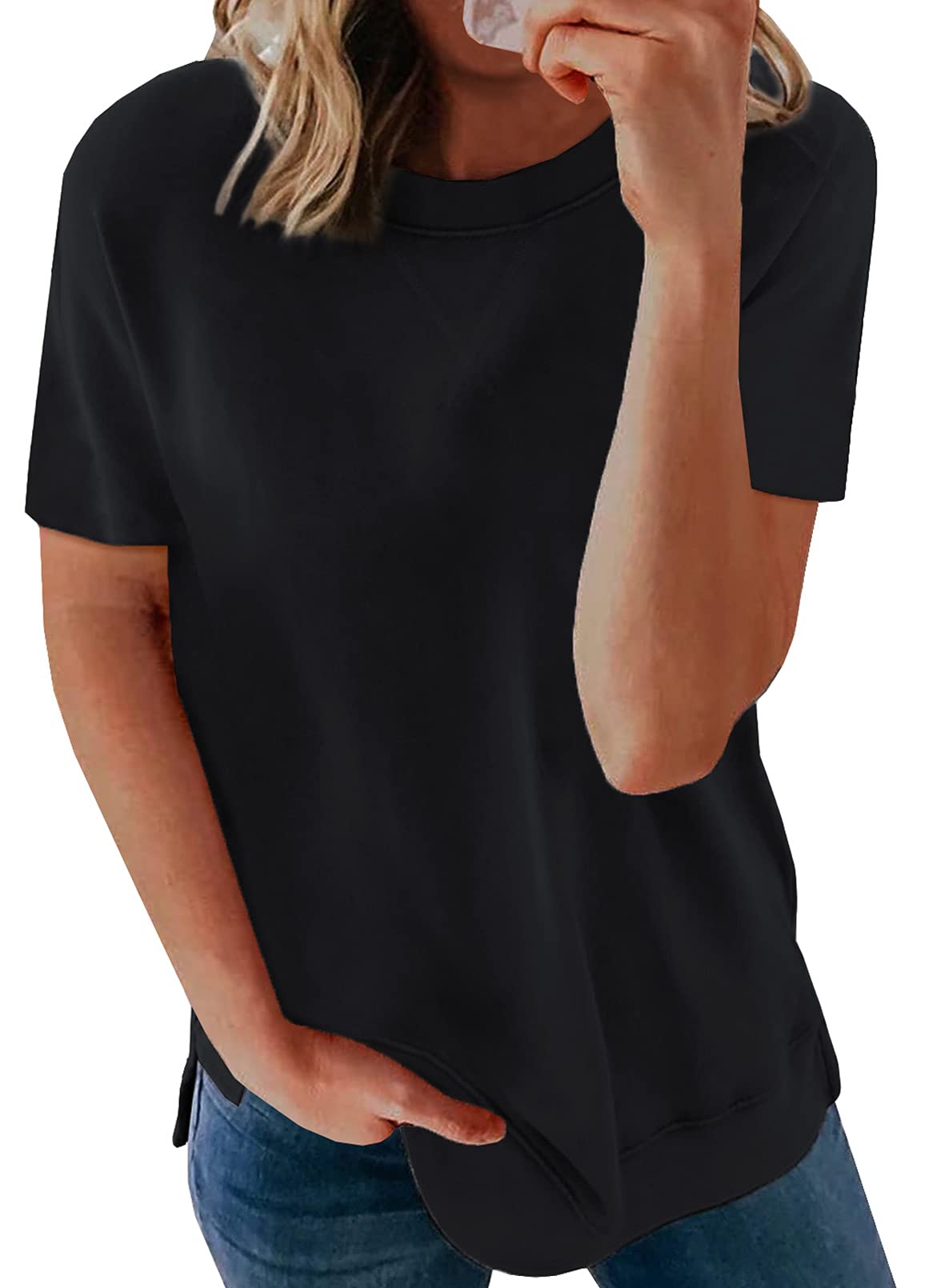EVALESS Women's Striped Color Block Short Sleeve Casual T-Shirt Top - Stylish Summer Tee for Everyday Wear, Office & Weekend Outfits