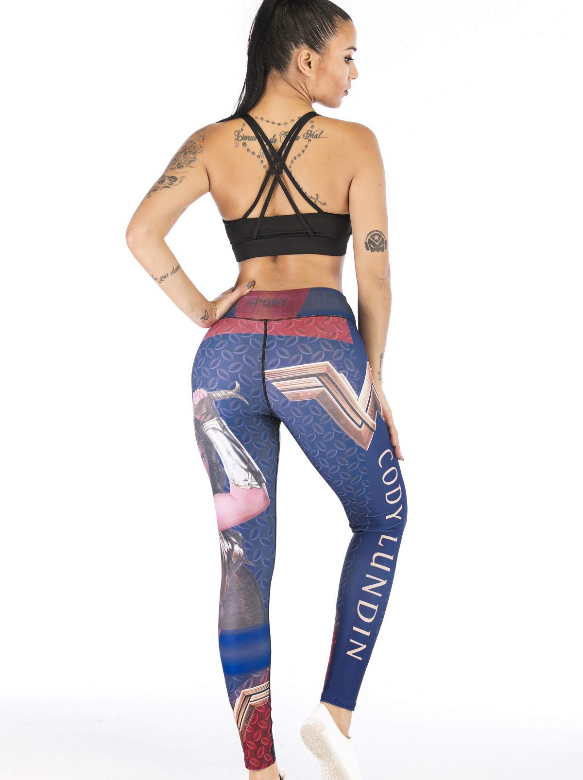 Women's Superhero Digital Print Yoga Leggings - High Waist Compression Workout Pants for Running, Gym & Casual Wear