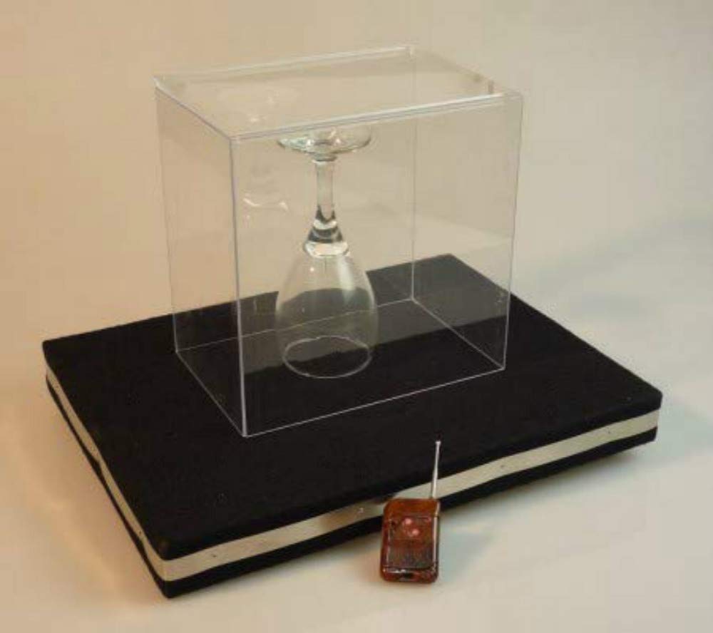 Blue-Ther Remote Control Two-in-One Glass Breaking Tray Pro & Coin Into Glass Mat with Cover - Professional Stage Magic Tricks for Mentalism Illusions & Magic Shows - Perfect for Magicians, Street Performers and Party Entertainment