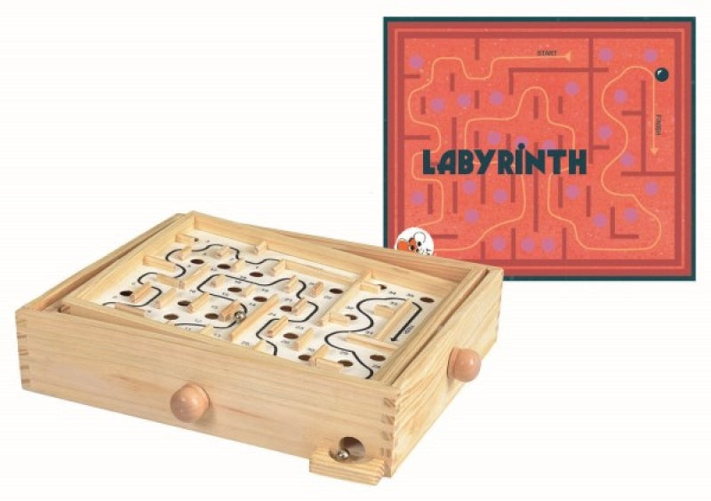 Egmont Wooden Labyrinth Game - Classic 3D Maze Puzzle Board Game for Kids & Adults - Fun Family Game Night Activity & Brain Teaser Challenge
