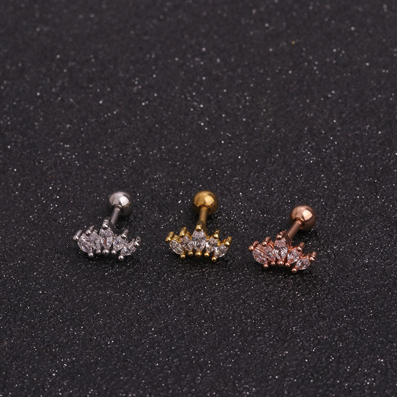 20G Marquise Tiny Cartilage Tragus Conch Stud Earrings for Women | HSPJ1908 | Perfect for Daily Wear, Parties & Special Occasions