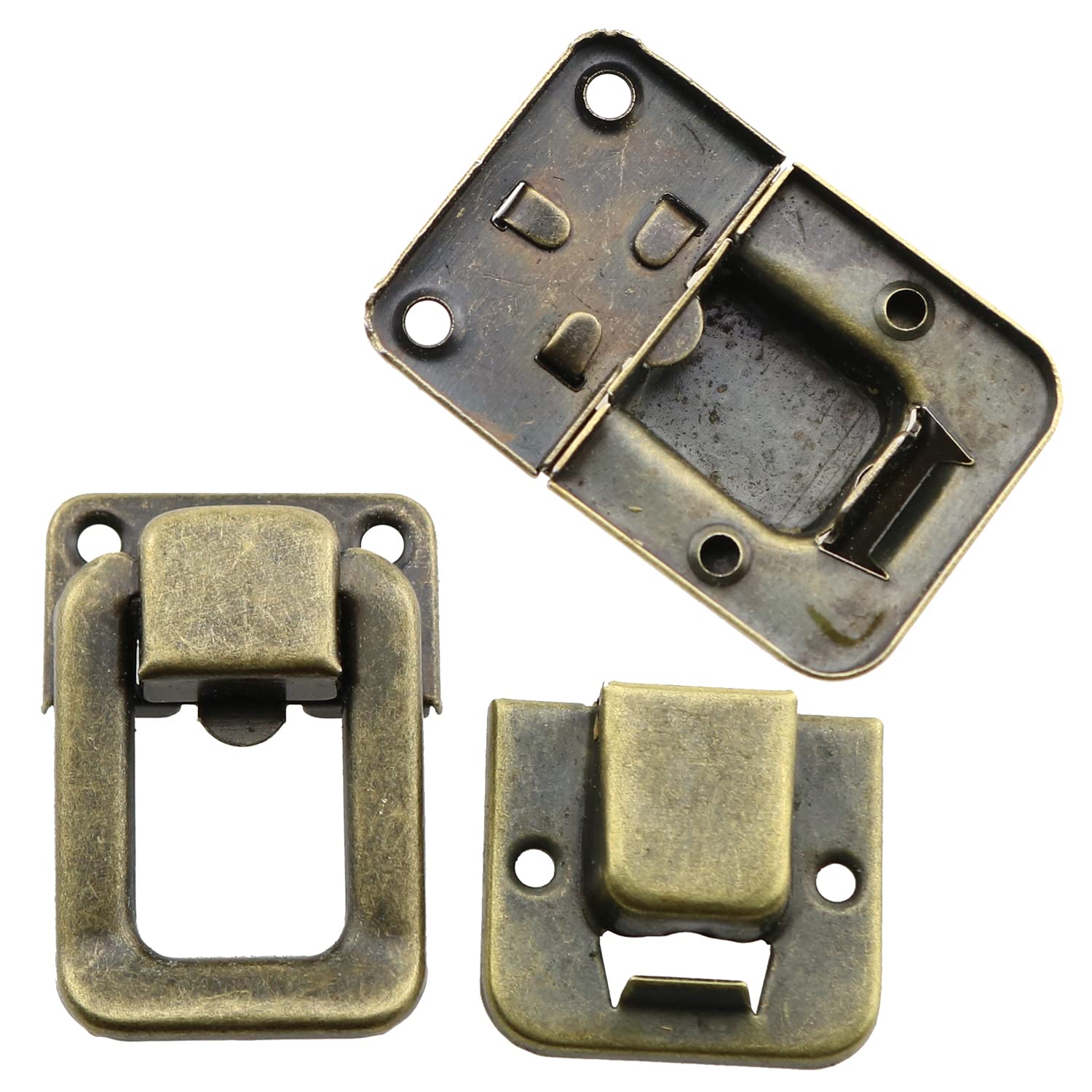 4-Piece Retro Box Hasps Toggle Lock Latch Catches - 38x25mm Bronze Hardware for Jewelry Box, Gift Box, Wooden Case & Cabinet Toolbox - Perfect for Vintage Style DIY Projects & Home Organization