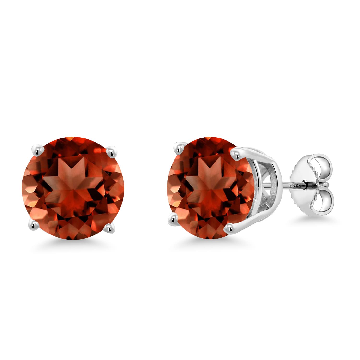 Gem Stone King 10MM Round Gemstone Birthstone Stud Earrings for Women & Men | 925 Sterling Silver Fine Jewelry | Perfect Gift for Her, Mom, Wife, Girlfriend | Birthday, Anniversary, Valentine's Day, Christmas Present | Everyday Wear & Special Occasions