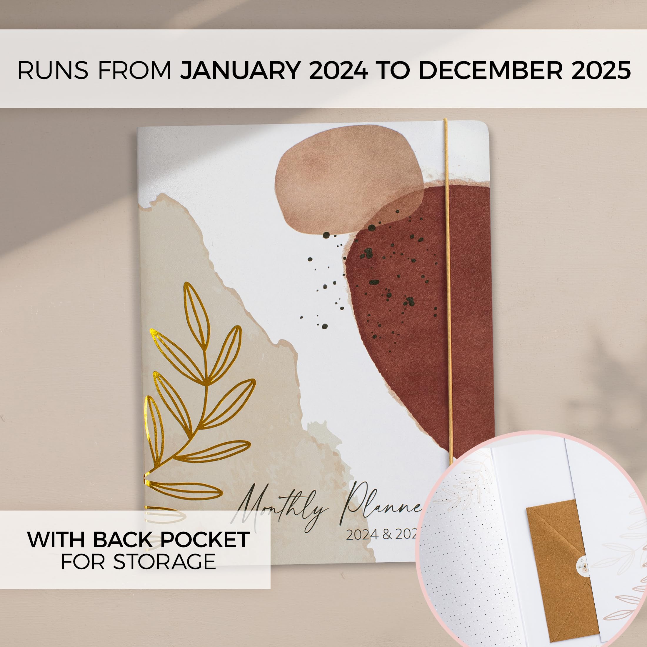 2024-2025 Monthly Planner & Calendar Book - Abstract Design Productivity Planner with To-Do Lists for Work, School & Personal Organization | Perfect for Goal Tracking, Time Management & Daily Scheduling (Jan 2024-Dec 2025)