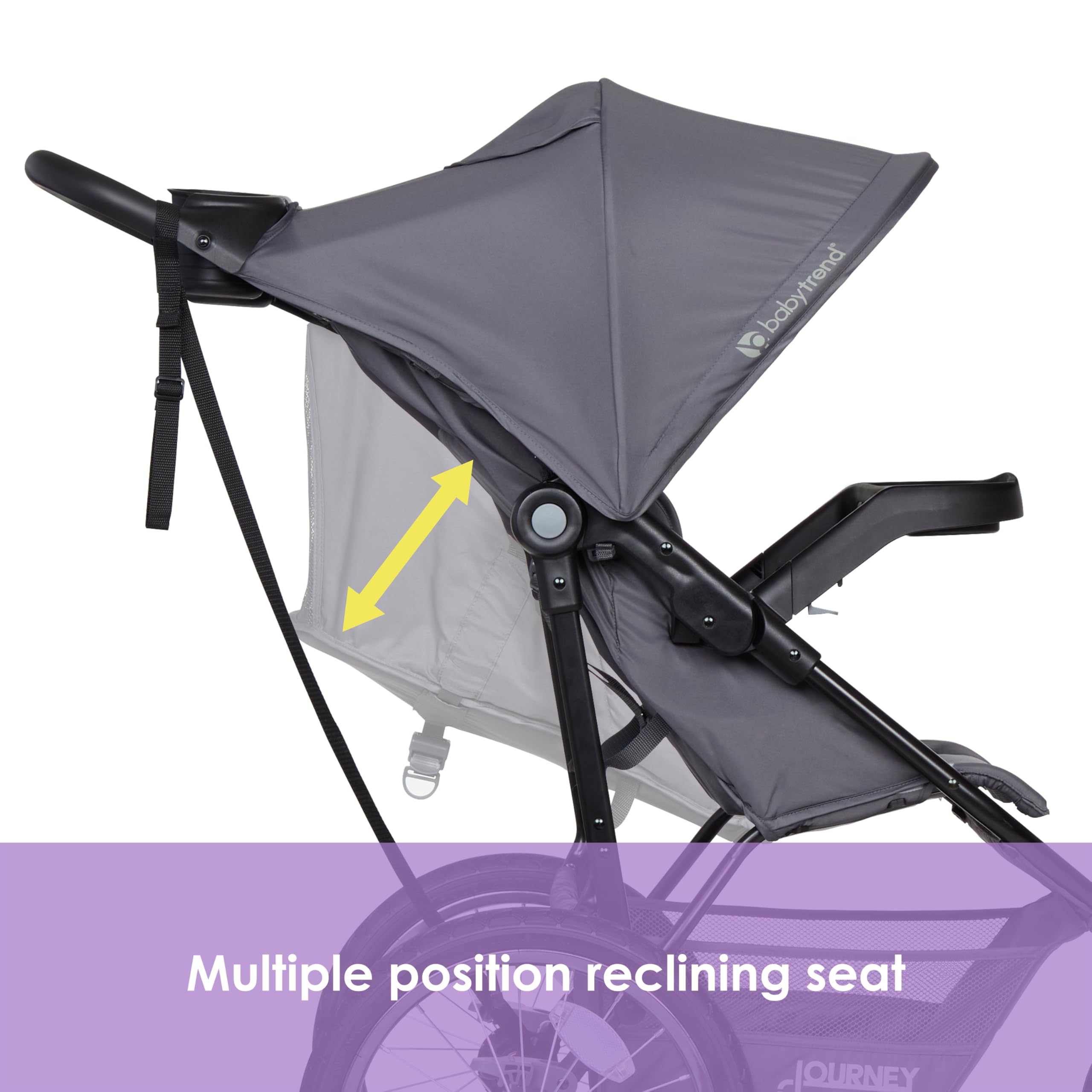 Baby Trend Journey Jogging Stroller - Lightweight All-Terrain Stroller for Running & Walking, Adjustable Canopy & Suspension, Stellar Grey | Perfect for Active Parents & Outdoor Adventures with Baby