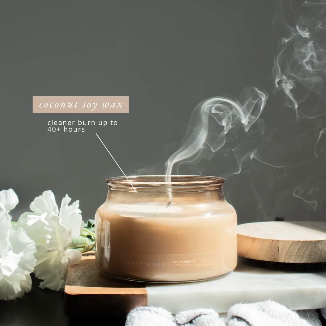 Janet Gwen Scented Decorative Candle in Glass Jar - 40-Hour Burn Time, Hand-Poured Coconut Soy Wax Candle (Calm Within The Chaos Scent) - Perfect for Coffee Tables, Living Rooms & Relaxation