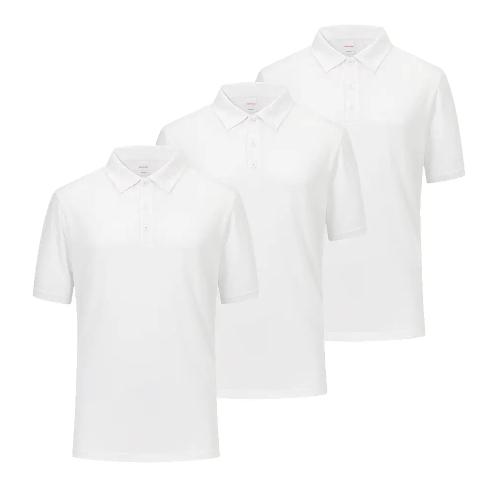 3 Pack Moisture-Wicking Performance Short Sleeve Golf Shirts for Men - Breathable Quick-Dry Athletic Polo Tops - Perfect for Golf, Tennis & Casual Wear