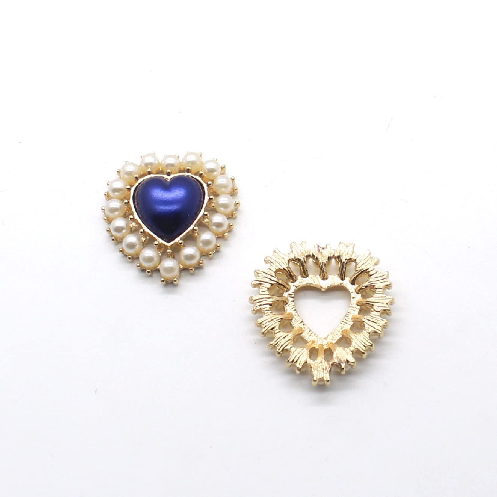 10pcs Heart Pearl Alloy Buttons for Clothing DIY, Women's Hair Accessories & Wedding Decor - Perfect for Crafts, Sewing Projects, Bridal Jewelry and Party Decorations
