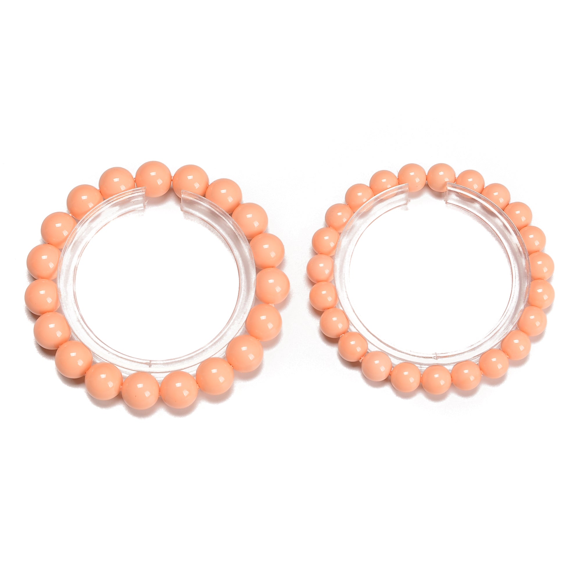 8mm & 10mm Cream Orange Shell Pearl Smooth Round Beads for DIY Bracelet Making - 7.5 Inch Length - Perfect for Jewelry Crafting, Gift Giving and Boho Fashion Accessories
