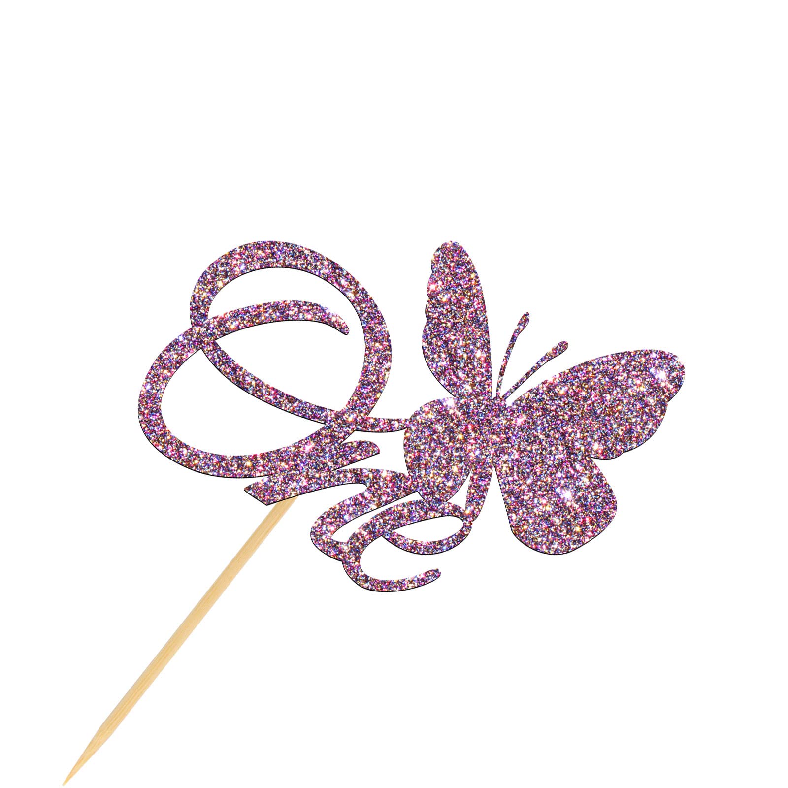 Purple Glitter Butterfly Cake Topper for Girls 1st Birthday, Baby Shower, Wedding Anniversary Party Decorations - Elegant Cake Decoration for Special Celebrations