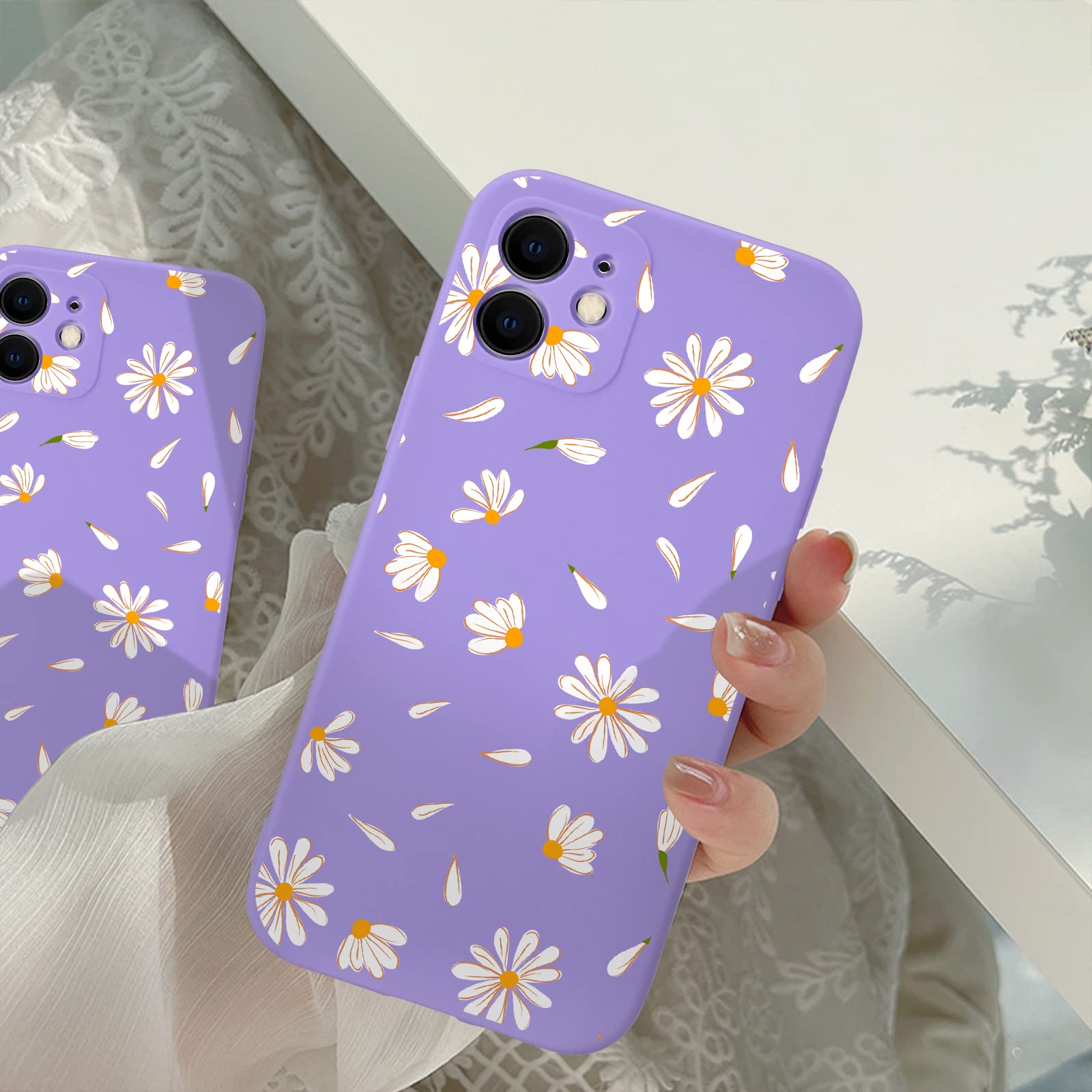 **JOYLAND Silicone Daisy Flower Phone Case for iPhone 11 Pro Max – Floral Bumper Skin, Anti-Scratch & Shockproof Purple TPU Cover – Perfect for Everyday Protection & Stylish Outfits**