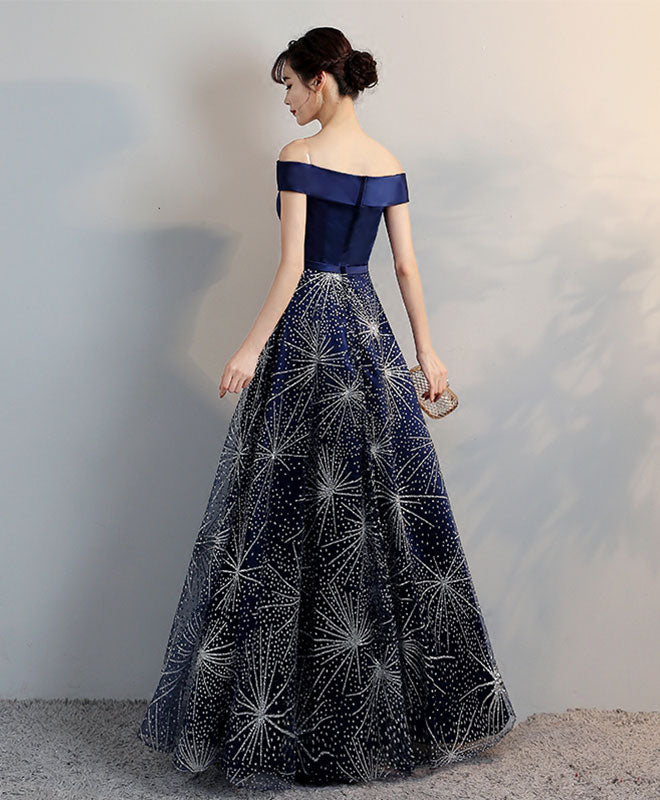 Elegant Royal Blue Off Shoulder Long Prom Dress for Women - Formal Evening Gown for Homecoming, Ball, Wedding & Special Occasions