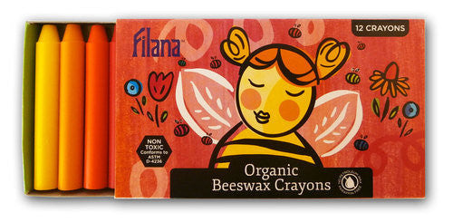 Filana 12 Stick Non-Toxic Organic Crayons for Kids - Safe & Vibrant Coloring for Art, School & Home Activities