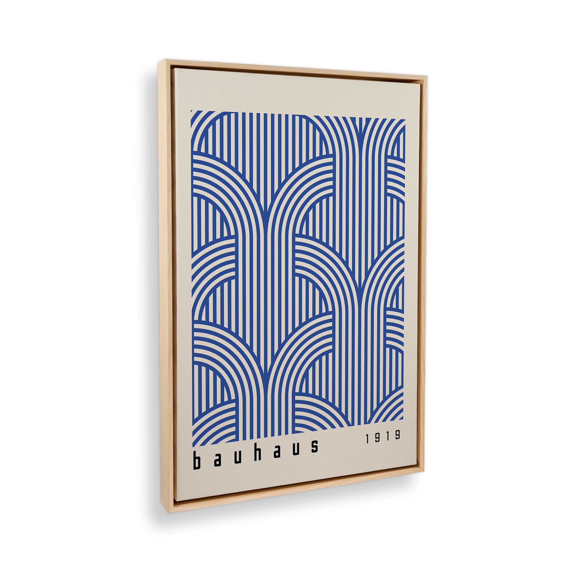 Bauhaus Abstract Blue Arches Canvas Wall Art - Modern Home Decor for Living Room, Bedroom & Office