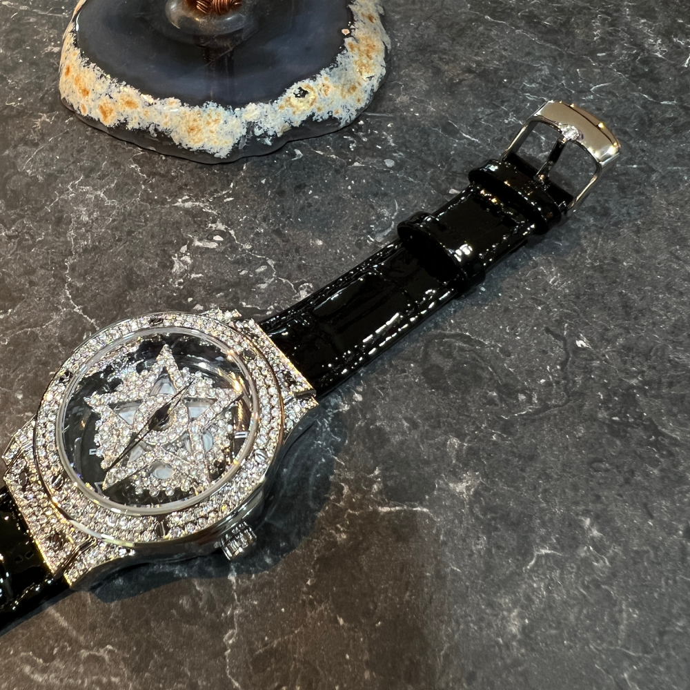 AG Collective Women's Black Leather Strap Watch L 5047 SBK S - Elegant Timepiece for Office, Party & Everyday Wear