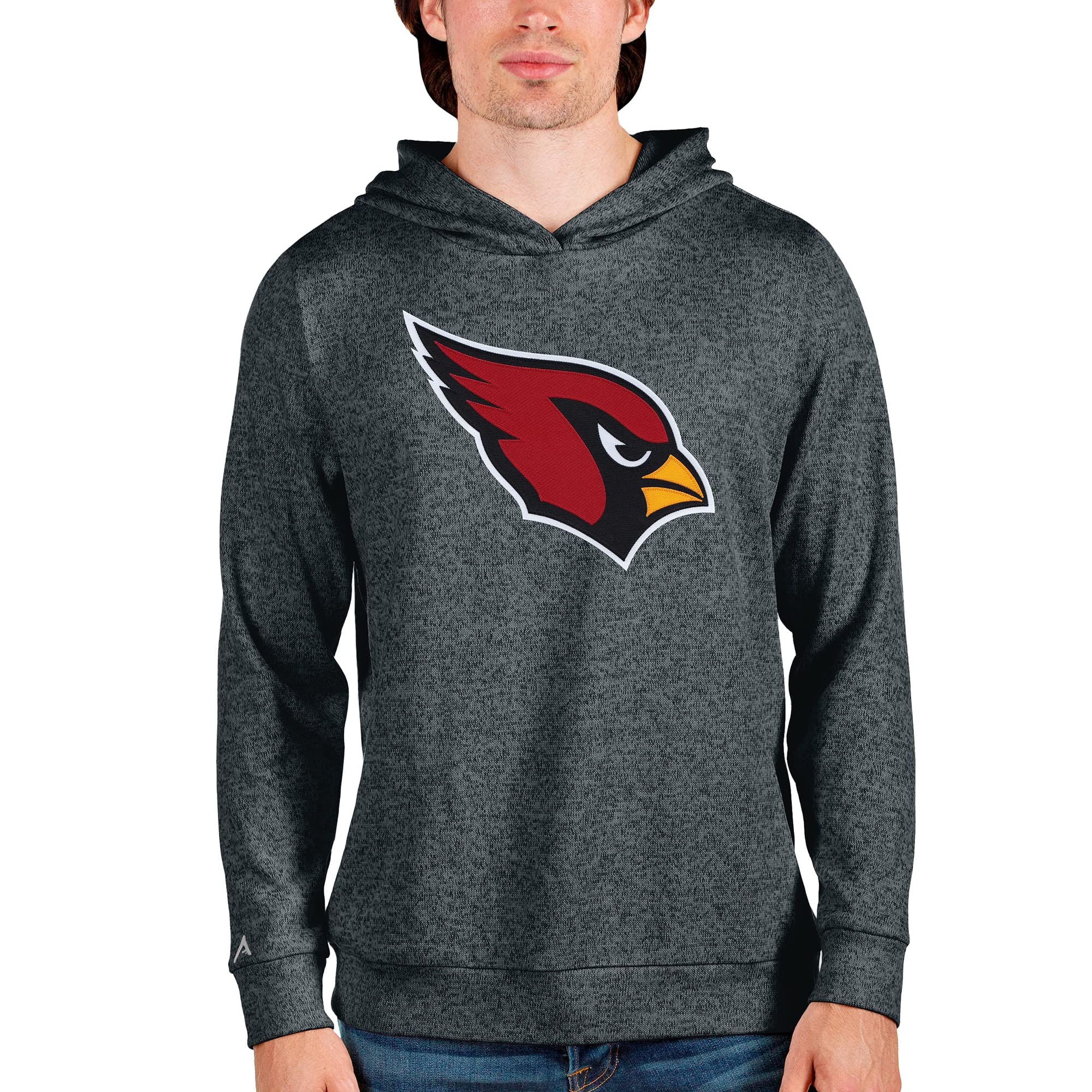Antigua Men's Heathered Absolute Pullover Hoodie - Soft Fleece Sweatshirt for Casual Wear, Gym & Outdoor Activities | Warm Comfortable Zip-Up Hooded Sweater for Fall Winter Season