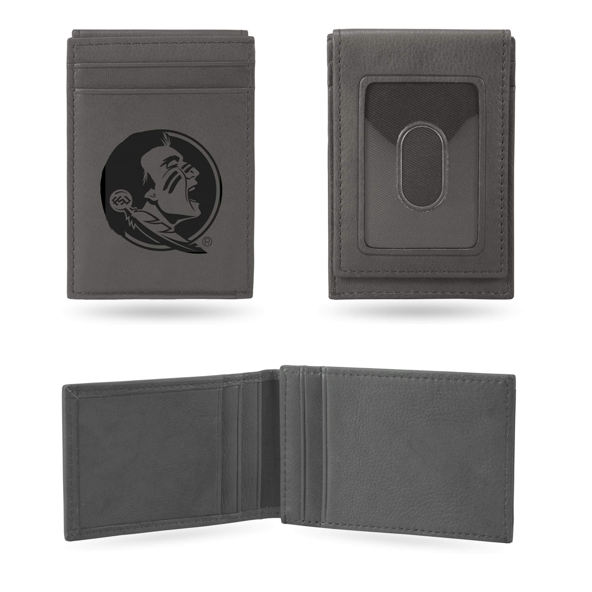 NCAA Florida State Seminoles Gray Laser Engraved Front Pocket Wallet - Slim & Comfortable Bifold Wallet for Men | Perfect for Everyday Carry, Travel & Gifts
