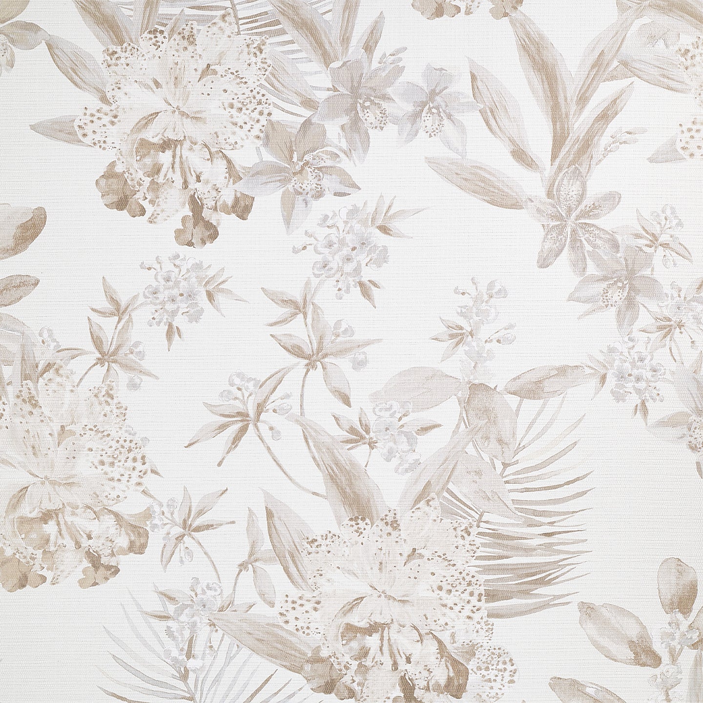 Phillip Jeffries Aloha Orchids Piña Colada Tropical Wallpaper - Perfect for Beach House, Bathroom, and Bedroom Decor